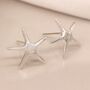 Large Sterling Silver Starfish Stud Earrings, thumbnail 1 of 10