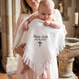 Personalised Embroidered Christening Heart Shawl With Cross, thumbnail 8 of 11