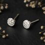 Sterling Silver Hammered Circle Stud Earrings, thumbnail 5 of 5