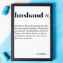 Husband Gift Personalised Husband Definition Print, thumbnail 1 of 3