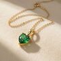 Emerald Love Heart Pendant May Birthstone Necklace, thumbnail 1 of 4
