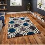Area Rug Hand Tufted Rectangle Grey/Navy, thumbnail 1 of 8