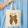 Leopard Print Bow Tote Bag Personalised, thumbnail 2 of 3