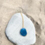 Lapis Lazuli Pebble Necklace 18k Gold Plated Christmas Gift Present, thumbnail 3 of 4