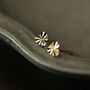 Best Daughter Gold Plated Mini Heart Stud Earrings, thumbnail 2 of 7