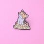 Girl Who Loves Cats Enamel Pin Badge, thumbnail 2 of 4