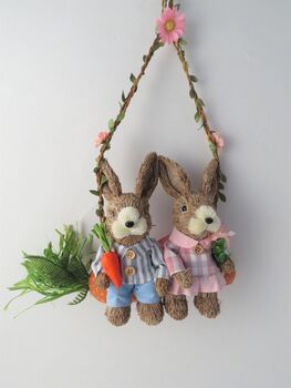 Easter Decorative Bunny On Swing Decoration, 3 of 6