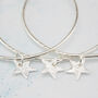 Sterling Silver Textured Star Charm Bangle, thumbnail 3 of 7