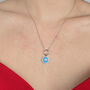 Silver Turquoise Evil Eye Pendant Charm Necklace, thumbnail 5 of 5