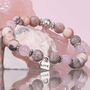 Rose Quartz Crystal Love Lock Bracelet For Her, thumbnail 3 of 9