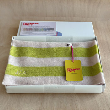 Personalised Cashmere Bold Striped Baby Blanket, 3 of 7