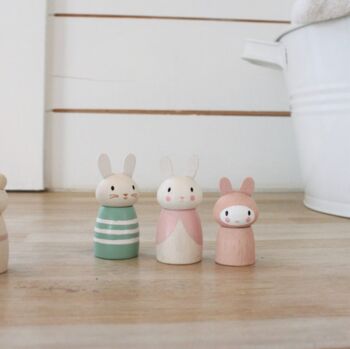 Wooden Rabbit Family Toy Set, 4 of 4