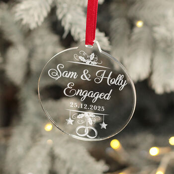 Engagement Pair Of Christmas Glass Latte Mugs, 6 of 8