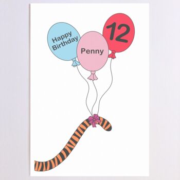 Personalised Elephant Balloons Birthday Card, 4 of 8