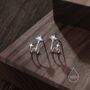 Double Star Stud Earrings In Sterling Silver, thumbnail 4 of 10