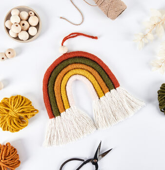 Make Your Own Autumn Macrame Rainbow Craft Kit, 4 of 8