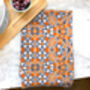 Orange Fox Flower Tea Towel | 100% Cotton | Made In The UK, thumbnail 8 of 12