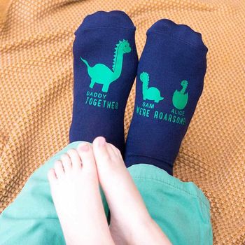 Personalised Daddy Dinosaur Socks, 2 of 10