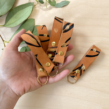 Personalised Botanical Leather Key Ring, 5 of 9