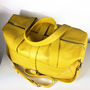 Personalised Handcrafted Yellow Leather Travel Bag, thumbnail 5 of 8