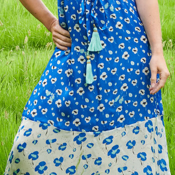 Liana Dress In Blue Poppy Print, 2 of 6
