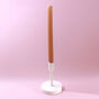 G Decor Velluto Bruciato Set Of Two Extra Tall Dinner And Taper Candles With Ribbed Velvet Matte Finish, thumbnail 2 of 3
