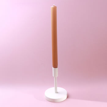 G Decor Velluto Bruciato Set Of Two Extra Tall Dinner And Taper Candles With Ribbed Velvet Matte Finish, 2 of 3