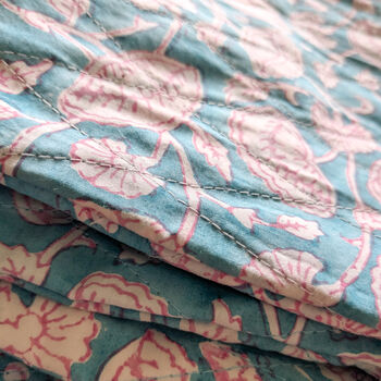 Quilted Block Print Pouches, Fair Trade Zipper Purses Ethically Handmade In India, 10 of 10