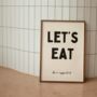 Let's Eat. Bon Appetit Wall Print | Black And Cream, thumbnail 2 of 3