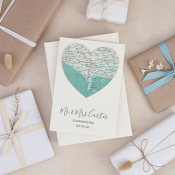 Personalised Map Heart Engagement Card, 2 of 7