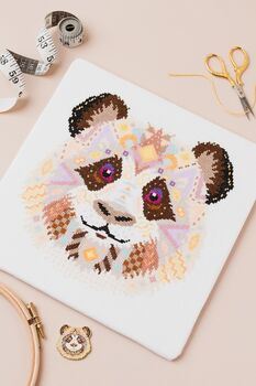 Mandala Panda Cross Stitch Craft Kit, 3 of 6