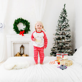 Personalised Nordic Kids Christmas Pyjamas, 8 of 12