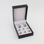 Six Silver Dress Shirt Tuxedo Studs And Cufflink Set, thumbnail 1 of 7