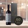 Vino Coco 60th Birthday Malbec Red Wine And Slate Coaster Gift Set, thumbnail 1 of 8
