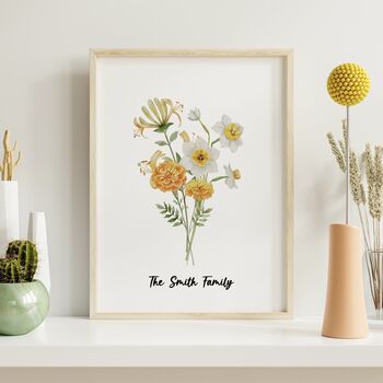 Personalised Birth Flower Family Print, 3 of 5