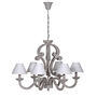 Grey Chandelier With Six Cream Shades, thumbnail 1 of 2