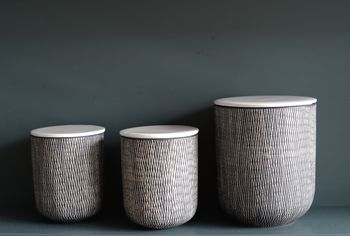 Ceramic Black And White Storage Jars, 3 of 4
