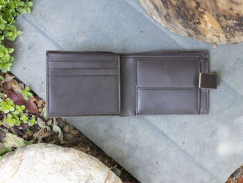 Men's Luxury Brown Leather Wallet Flip Up Rfid Safe, 3 of 5