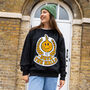 Deck The Halls Women's Christmas Jumper In Black, thumbnail 4 of 4