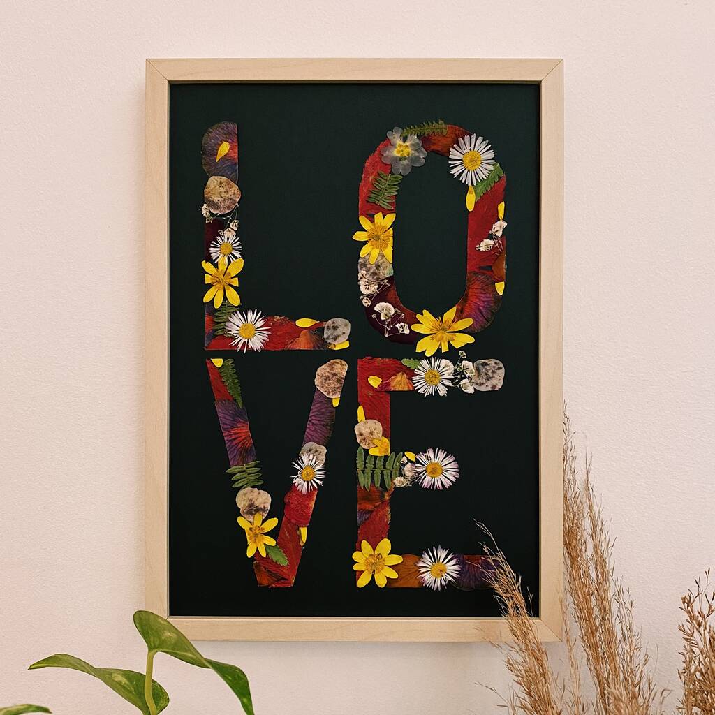Love Pressed Flower Framed Art, 1 of 5