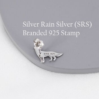 Howling Wolf Stud Earrings In Sterling Silver, 8 of 12