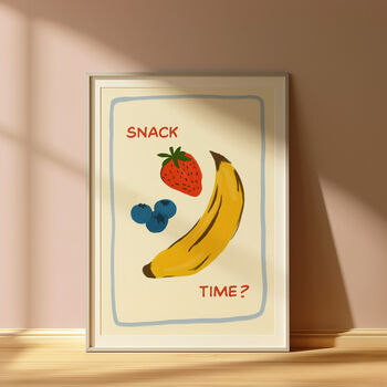 Snack Time? Kids Illustration Print Toddler Nursery, 4 of 7