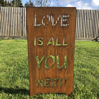 Gardening Gift All You Need Is Love Garden Sign, 2 of 3