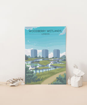 Woodberry Wetlands London Travel Poster Art Print, 3 of 8