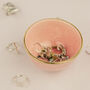 Moroccan Gold Rim Pink Ceramic Ring Dish, thumbnail 3 of 4