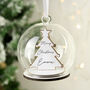 Personalised Wooden Christmas Tree Glass Bauble, thumbnail 1 of 5