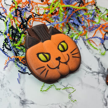 Halloween Iced Biscuit Gift, Pre Order, Pumpkin Kitty, 5 of 10