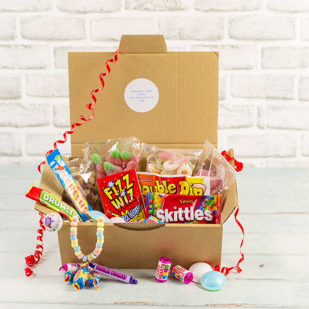 Personalised Fully Loaded Retro Sweet Hamper Gift Box, 1 of 4