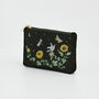 Green Sunflower Velvet Embroidered Pouch, thumbnail 5 of 7