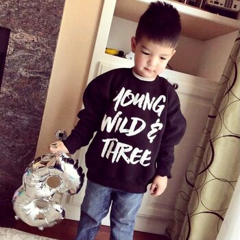 Young Wild And Three Kids Sweatshirt In Black, 2 of 7